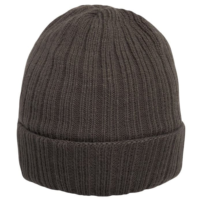 ScentLok Carbon Alloy Knit Cuff Beanie in Charcoal, rear view with cuff rolled up