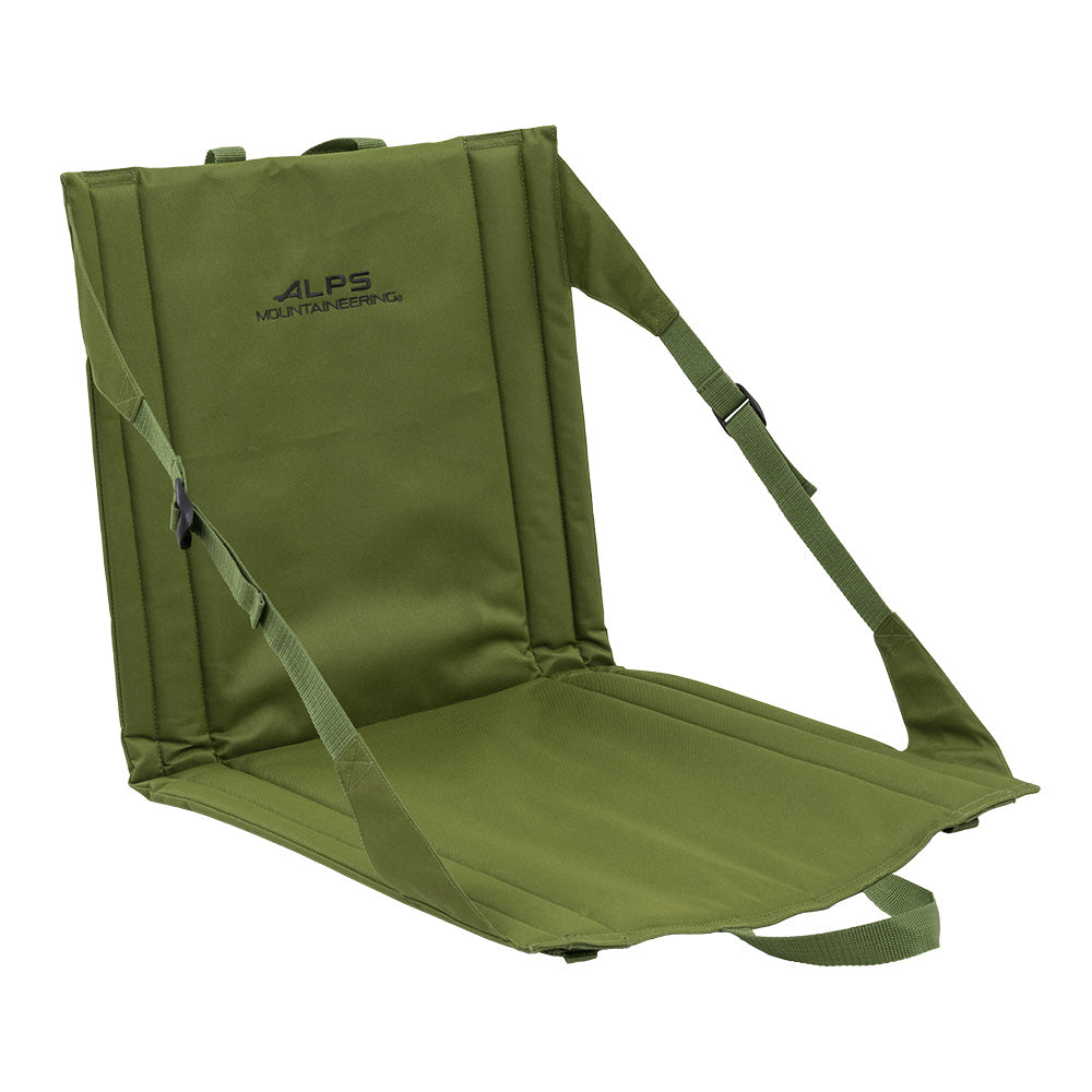 ALPS Mountaineering Weekender padded seat in Cactus, open front view